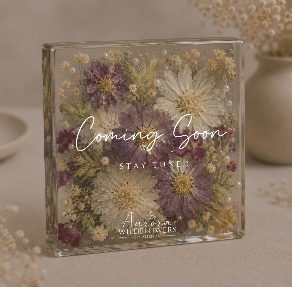 Pressed flower resin frame