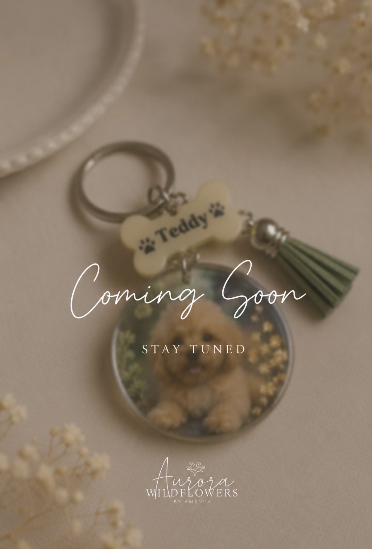 Handmade personalized pet resin keepsake
